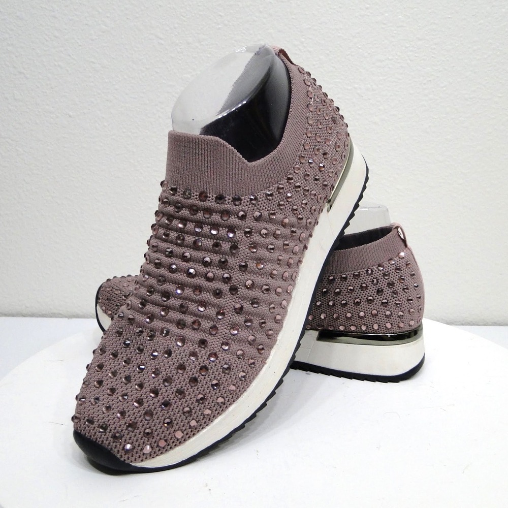 Kenneth Cole Reaction Cameron Jewel Jogger Mauve Rhinestone Slip On Sneakers 7.5 - Picture 7 of 14